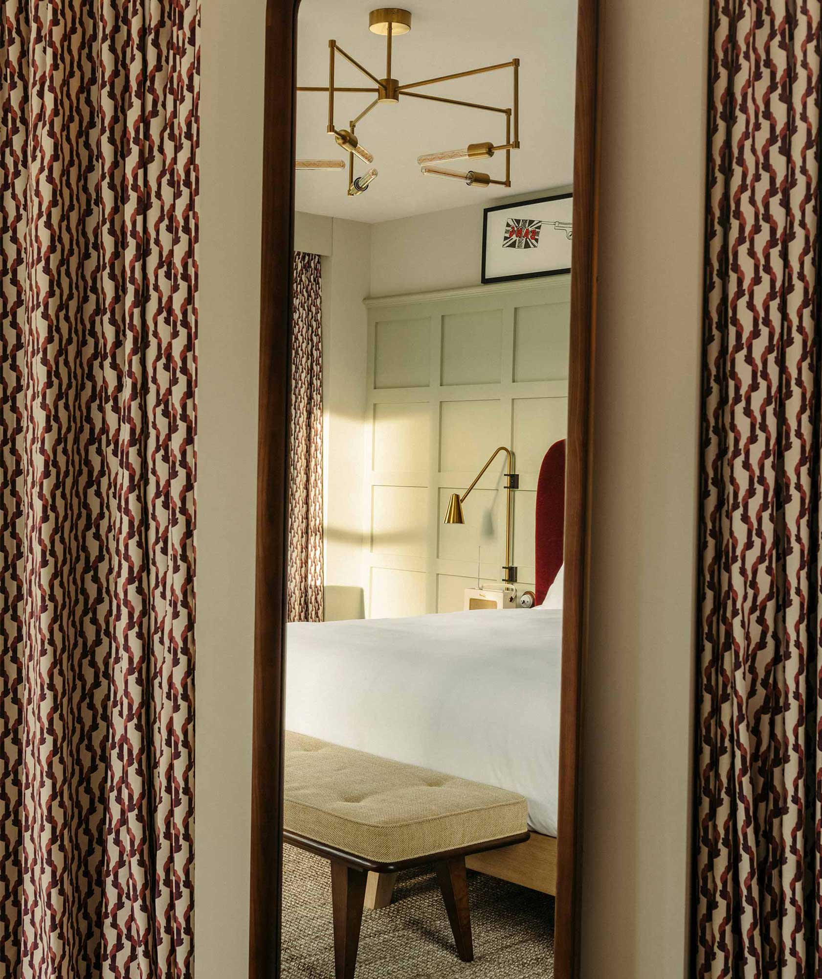 Bed through mirror