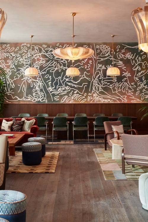 The Lobby in The Hoxton Charlottenburg in Berlin Germany.