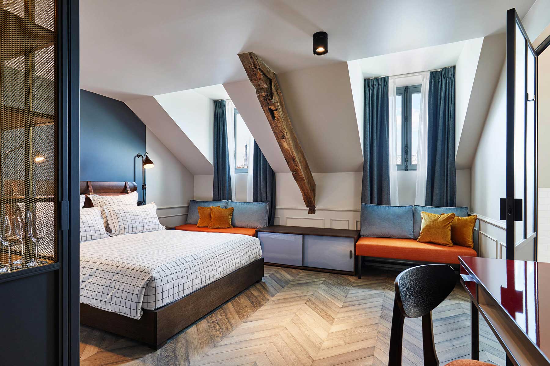Roomy bedroom