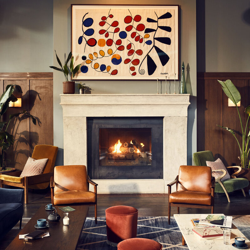 Chimenea en hotel de Chicago