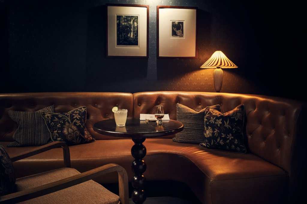 Drinks served in basement bar