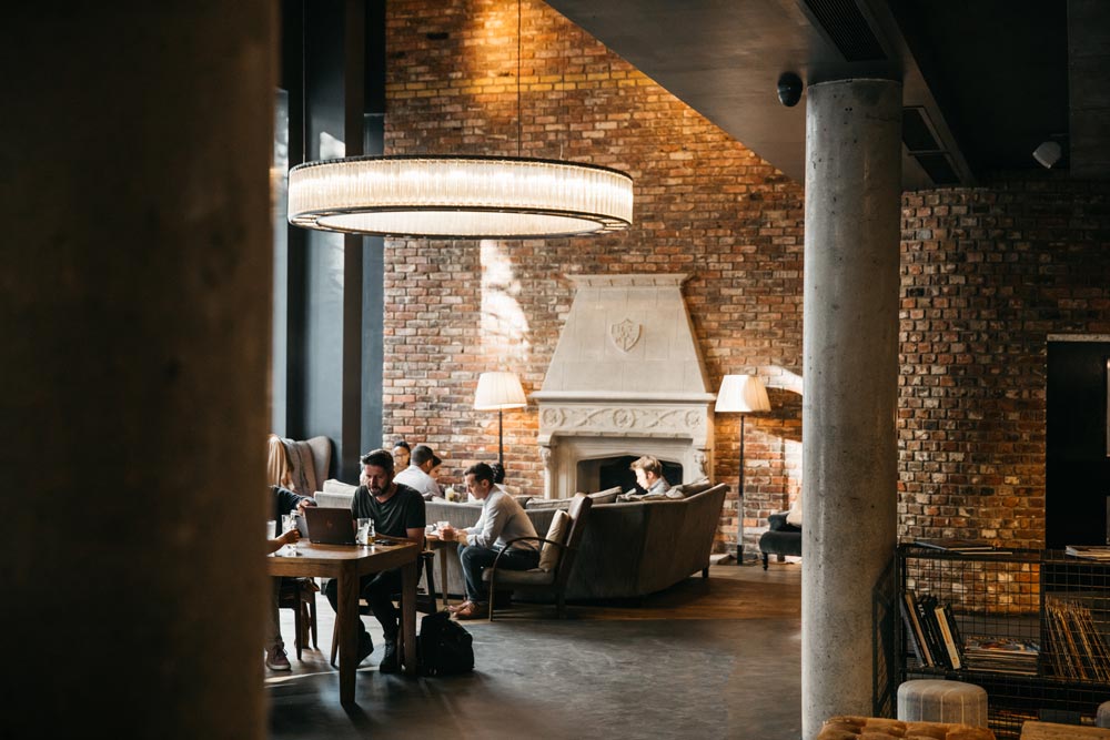 Lobby area in The Hoxton, Shoreditch