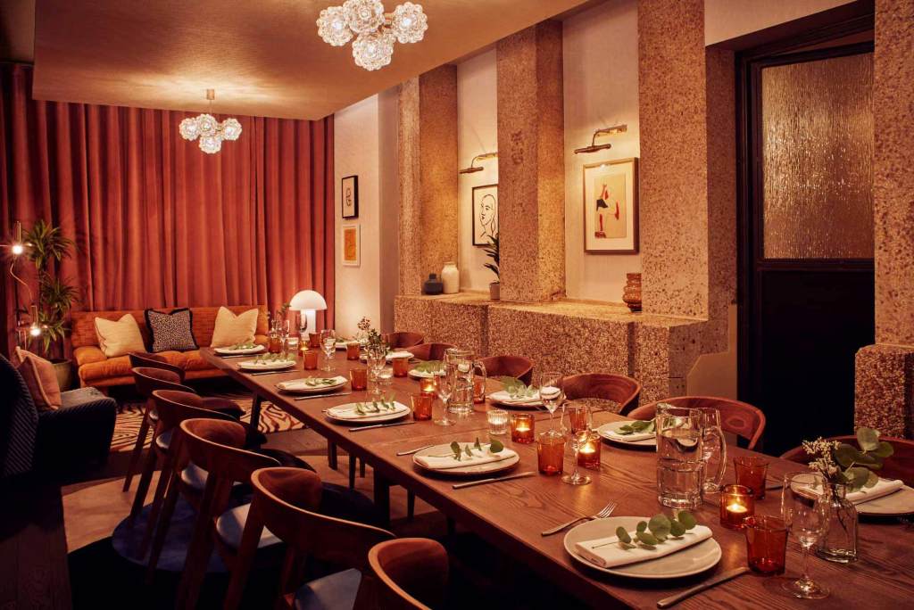 Parlour set up for Private Dining event
