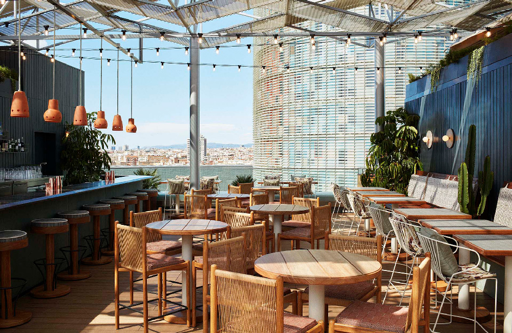 Outside seating and bar area